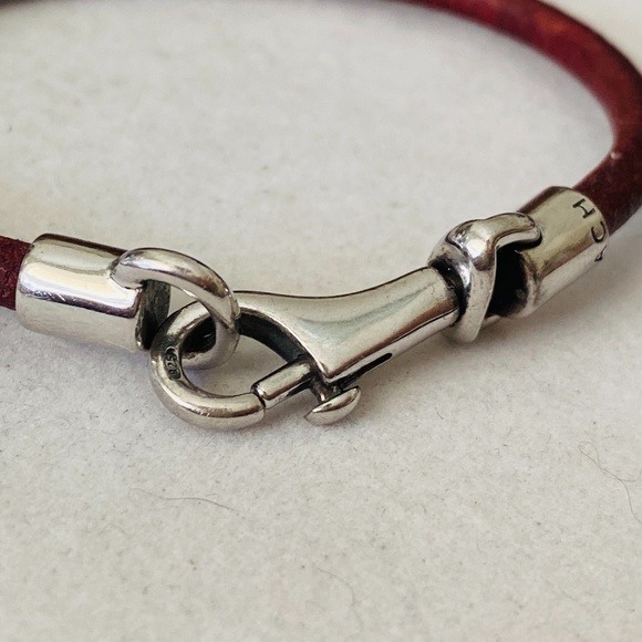 COACH 925 Sterling Silver and Leather Bracelet 7.5" - Picture 10 of 16
